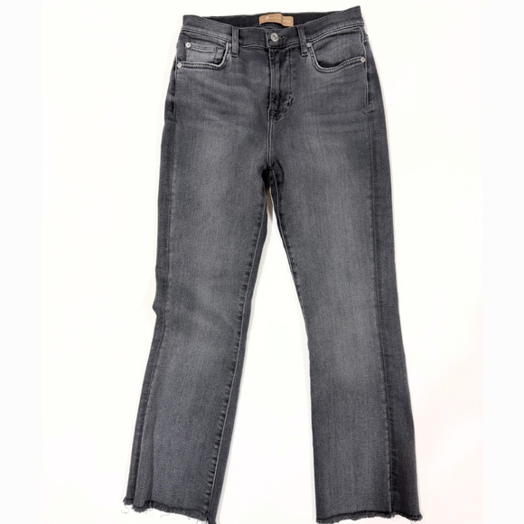7 For All Mankind Denim - 7 For All Mankind High Waist Slim Kick Fray Hem Jeans Luxe Vintage Cher Grey 26